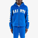 Copper Rivet Saints mohair pearl embroidery zip hoodie royal 531081