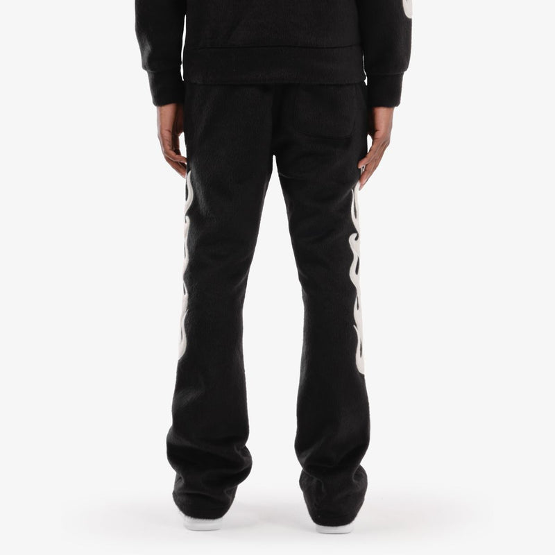 Copper Rivet 'Saints' Mohair Pearl Stacked Sweat Pants (Black) 531581