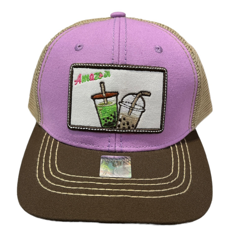 Pitbull Amaze In Life 'Boba1 Patch' Trucker Hat (Lavender/Brown) FD2BB1LKB - FRESH N FITTED-2 INC