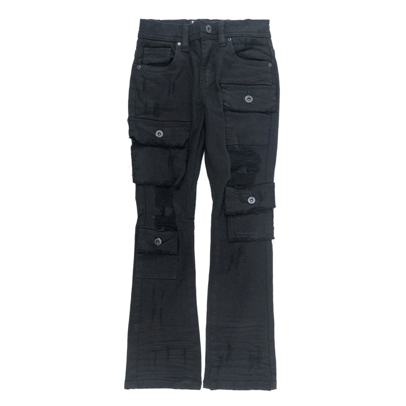 Makobi Kids "Cesare" Stacked Denim (Black) B1968