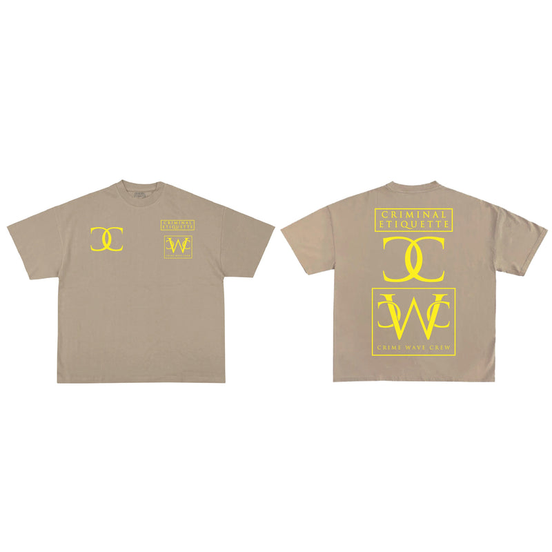 Criminal Etiquette 'CWC Logo' T-Shirt (Beige) - FRESH N FITTED-2 INC