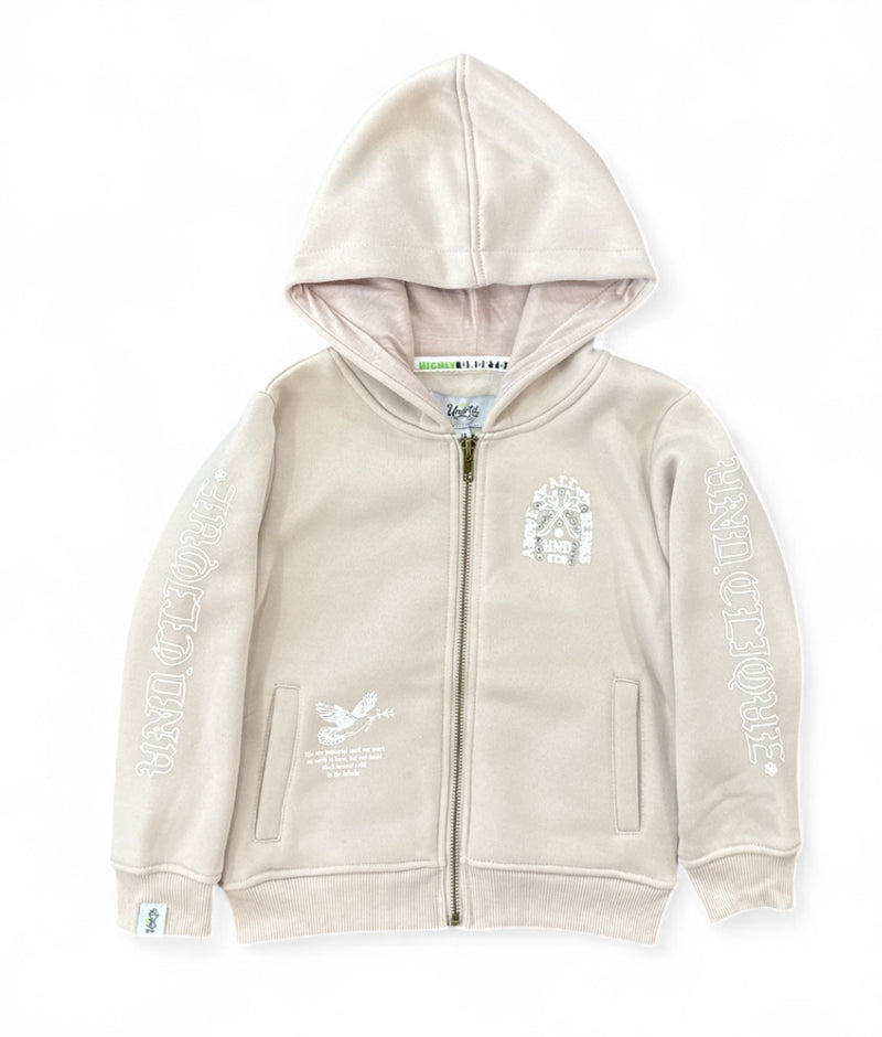 Highly Undrtd Kids 'Above All' Rhinestone Zip Up Hoodie (Pewter) UF5604K