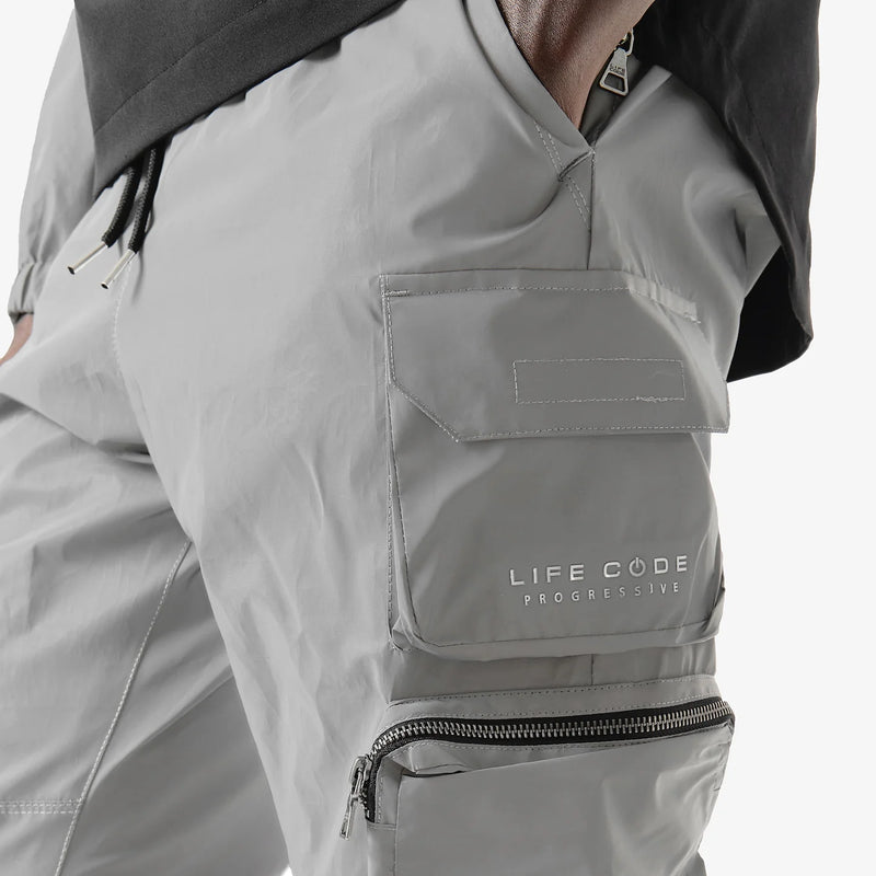Life Code Progressive Nylon Taslan Cargo Pants With Zippers (Silver) 33P05 - Fresh N Fitted Inc
