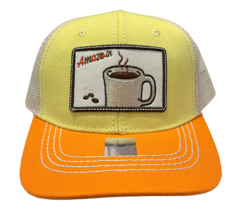 Pitbull Amaze In Life 'Coffee Patch' Trucker Hat (Lemon/Cream/Orange) FD2CFELCO - FRESH N FITTED-2 INC