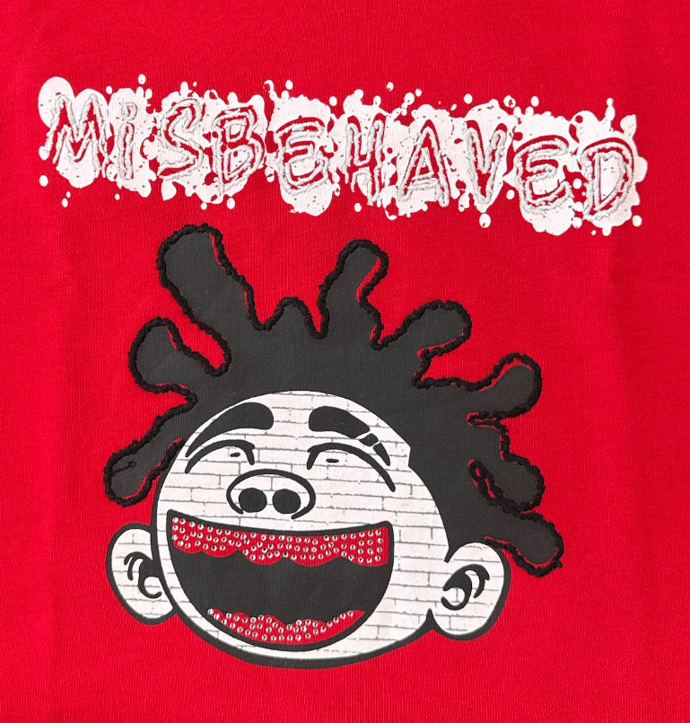 Focus Kids 'Misbehaved' Cropped T-Shirt (Red) 80699T/K
