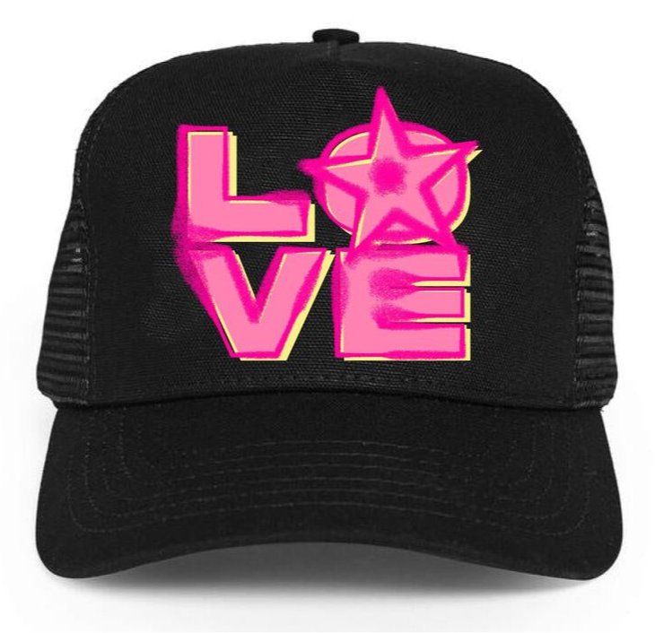 L.O.V.E. 'Star Love' Trucker Hat (Black) - FRESH N FITTED-2 INC