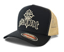 MUKA Saint Cross trucker hat black oatmeal T5530