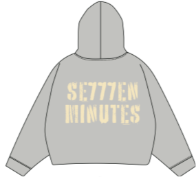 7M ‘777' Cropped Hoodie (Cement)