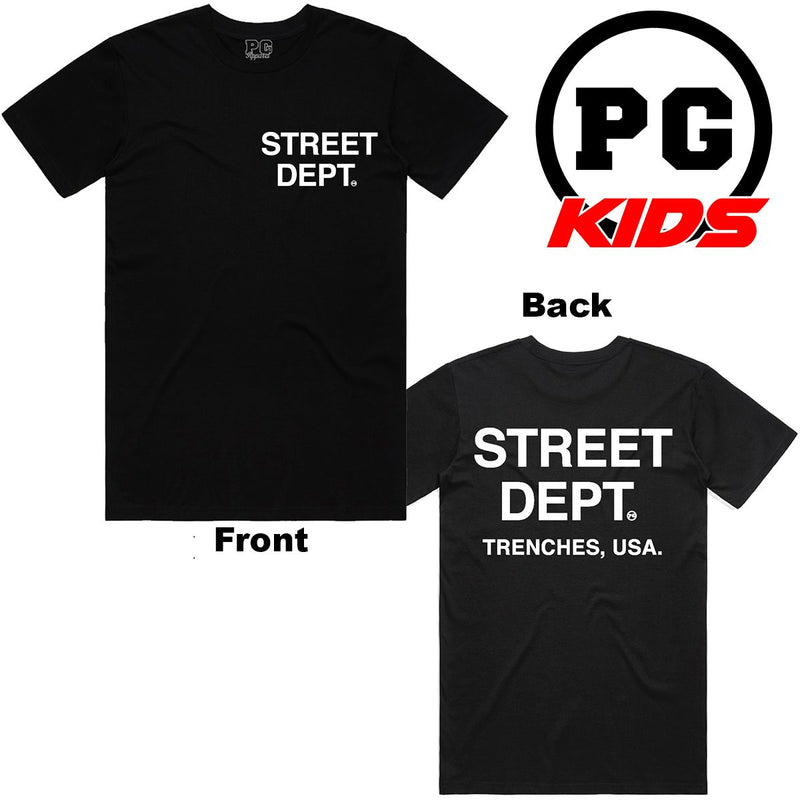 PG Apparel Kids 'Street Dept' T-Shirt (Black) SD800