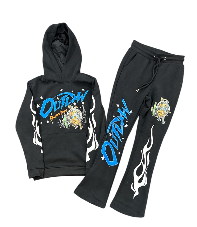 Black Pike Kids 'Outlaw' Embroidered Fleece Set (Black) FB2465SK