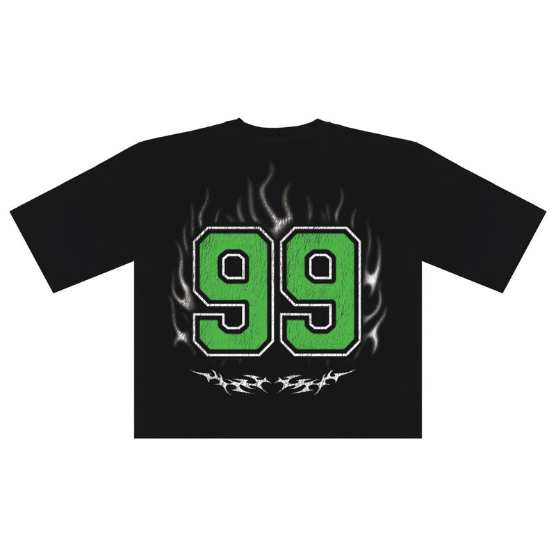 Papercut 'Fearless' Oversized Cropped T-Shirt (Black) - FRESH N FITTED