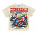Majestik 'Sports World Tour' Garment Dyed Cropped T-Shirt (Eggshell) TE2579