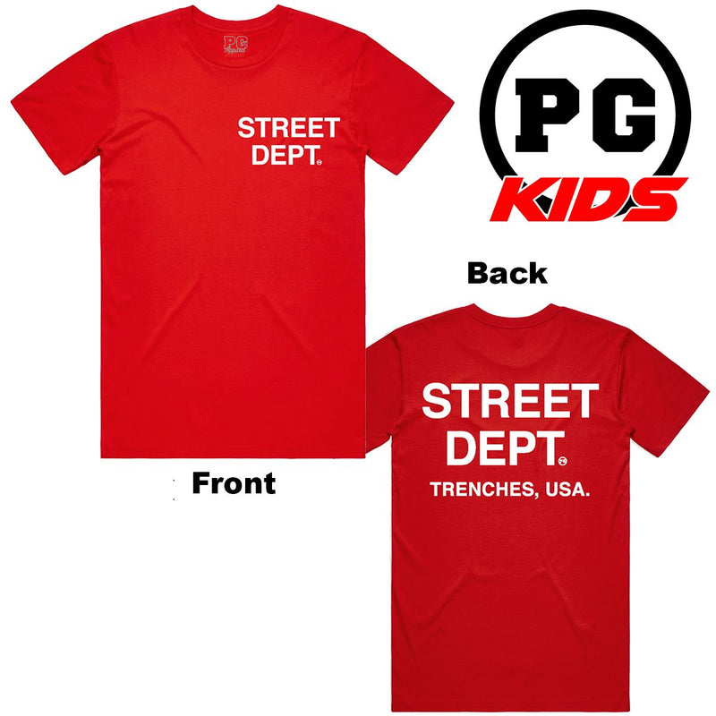 PG Apparel Kids 'Street Dept' T-Shirt (Red) SD800