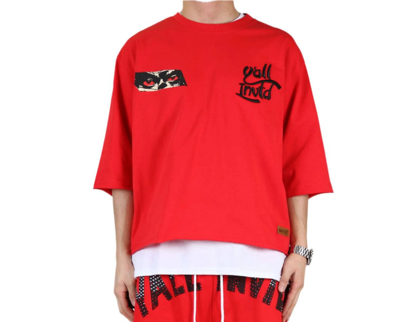 Kleep 'Asen' Premium Cropped T-Shirt (Red) KT-1840S