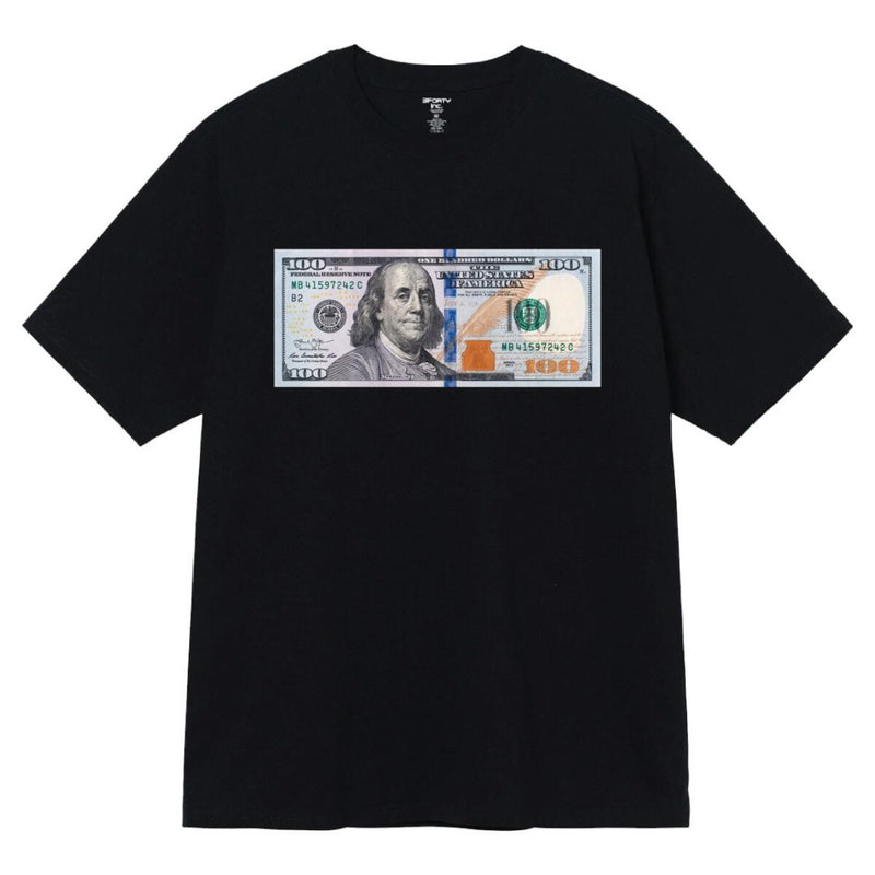 3Forty Inc. 'Hundred Dollar Bill' Digital Printed T-Shirt (Black) - FRESH N FITTED