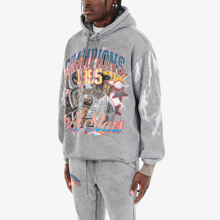 Copper Rivet 'Champions All Star' Cropped Top Hoodie (Gray) 431088