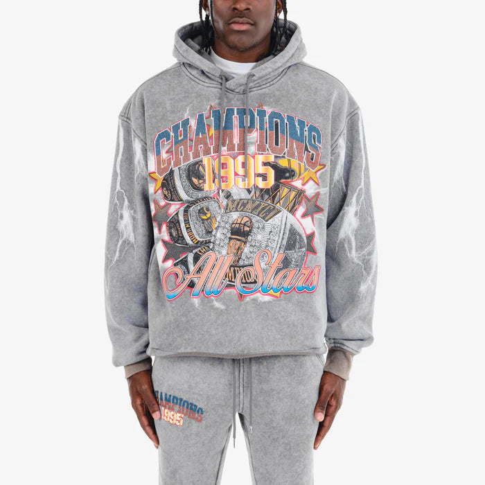 Copper Rivet 'Champions All Star' Cropped Top Hoodie (Gray) 431088