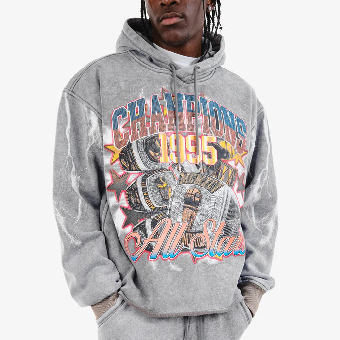 Copper Rivet 'Champions All Star' Cropped Top Hoodie (Gray) 431088