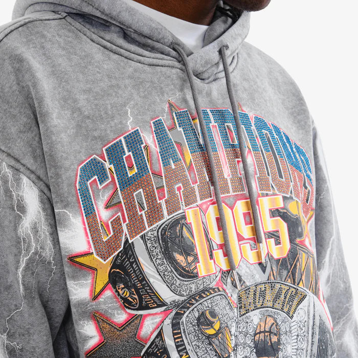 Copper Rivet 'Champions All Star' Cropped Top Hoodie (Gray) 431088