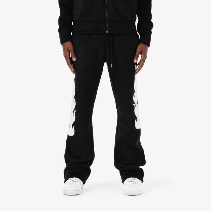 Copper Rivet 'Saints' Mohair Stacked Sweat Pants (Black) 431580