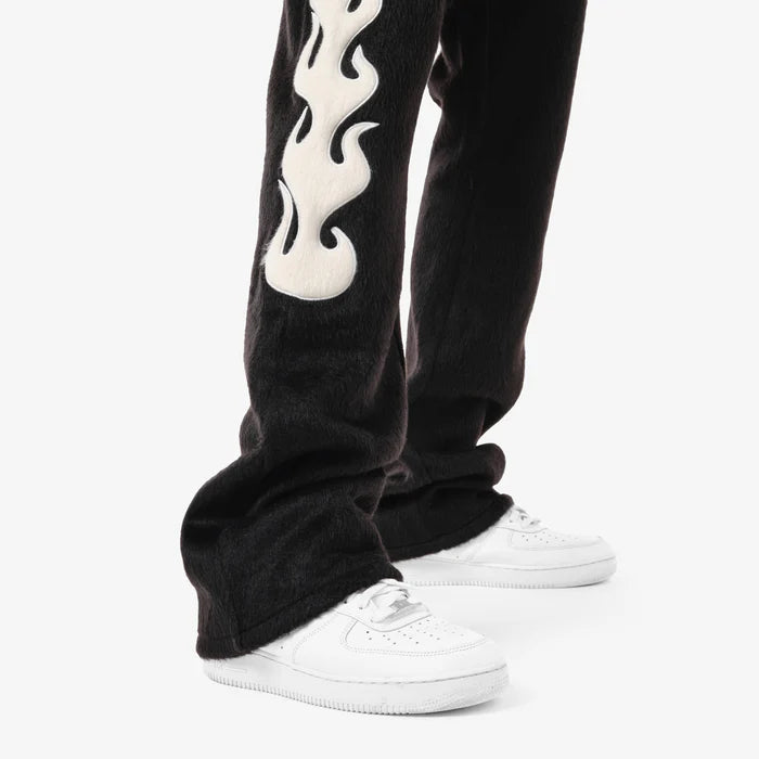 Copper Rivet 'Saints' Mohair Stacked Sweat Pants (Black) 431580