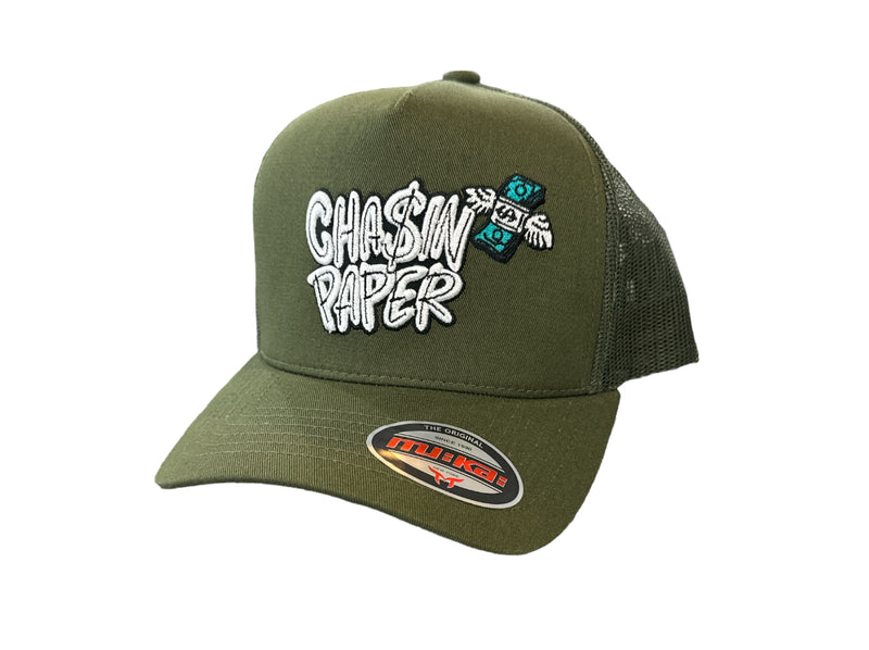 Muka 'Chasin Paper' Trucker Hat (Olive) T5403 - Fresh N Fitted Inc 2