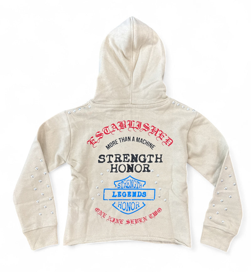 FWRD Kids 'Established' Studded French Terry Pullover Hoodie (Stone) FW-10586K