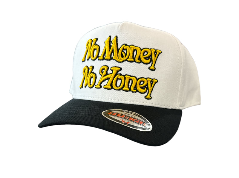 Muka 'No Money No Honey' Snapback Hat (White/Black) S4402 - Fresh N Fitted Inc 2