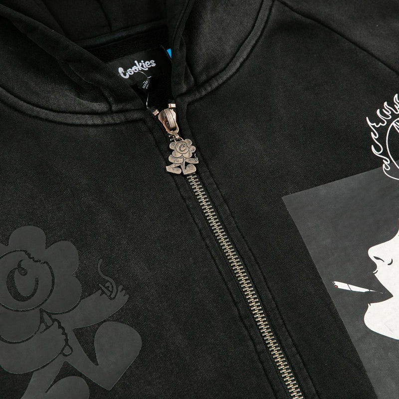 Cookies 'Florist' Zip Up Hoodie (Washed Black) CM251HFC01