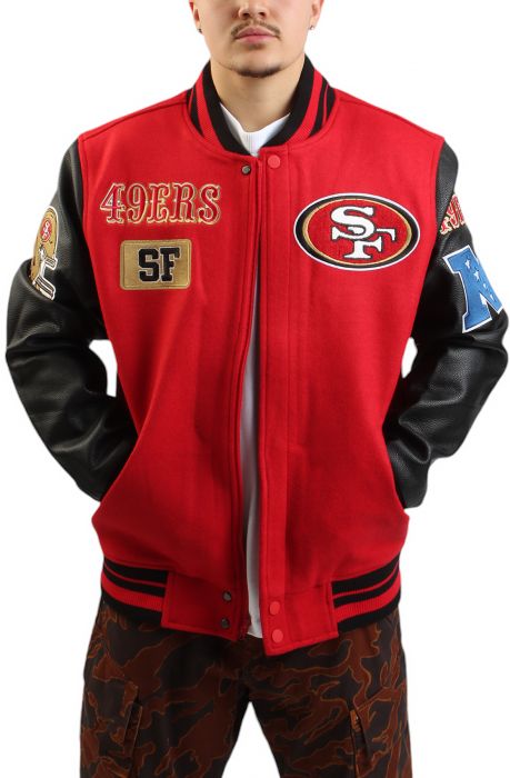 Pro Standard 'San Francisco 49ers Area Code' Varsity Jacket (Red) FS46410386