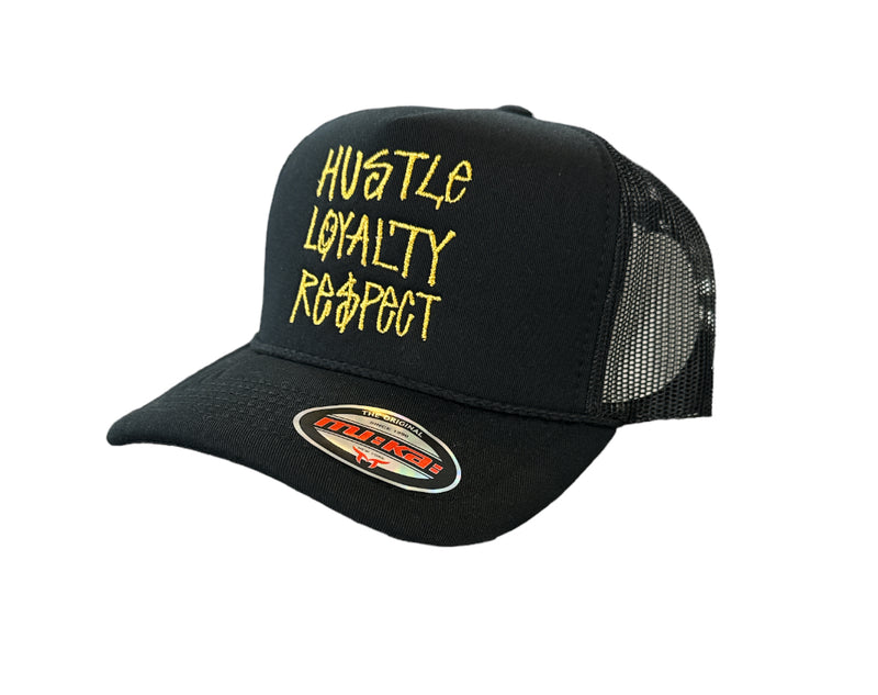 Muka 'Hustle, Loyalty' Trucker Hat (Black) T5410 - Fresh N Fitted Inc 2