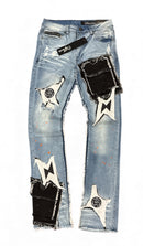 C’est La Vie Pocket Stacked Flare Denim (Blue) – CV1010