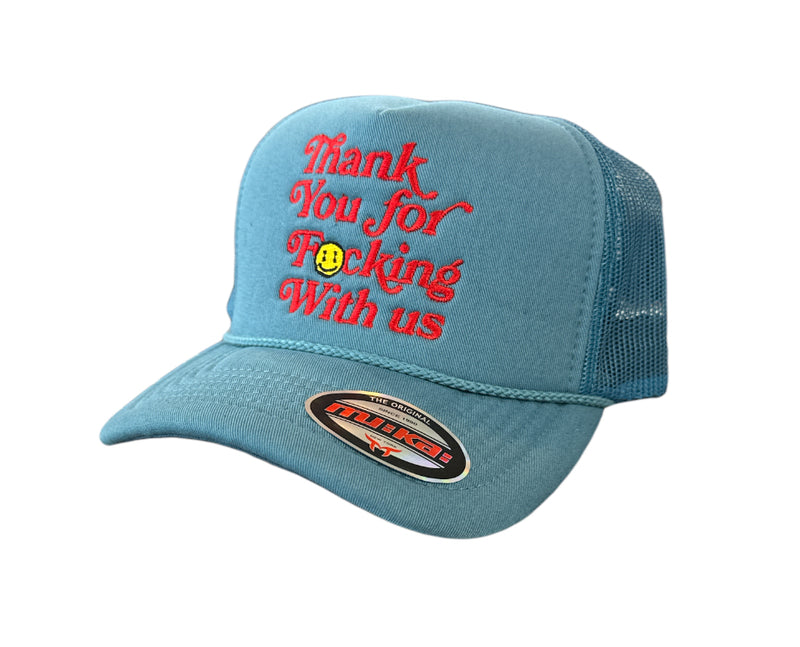 Muka 'Thank You' Trucker Hat (Dusty Blue) TN5325 - Fresh N Fitted Inc 2