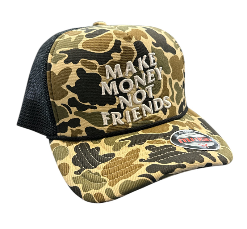 MUKA 'Make Money' Trucker Hat (Khaki Camo) MUM2251