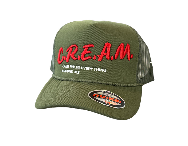 Muka 'Cream' Trucker Hat (Olive) MUN2245 - Fresh N Fitted Inc 2