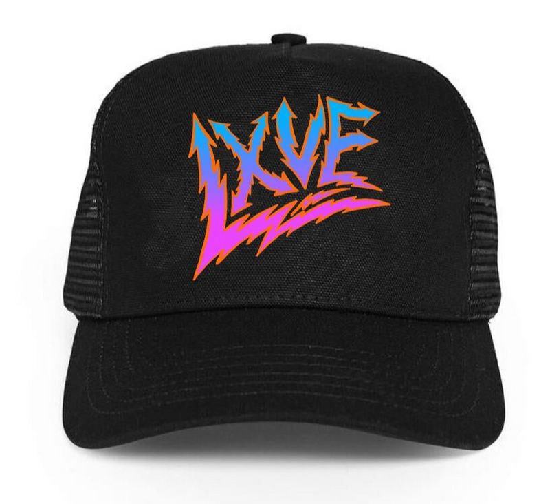 L.O.V.E. 'LXVE' Trucker Hat (Black) - FRESH N FITTED-2 INC