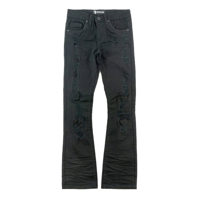 Makobi Kids "Jacob" Stacked Denim (Black) B1979