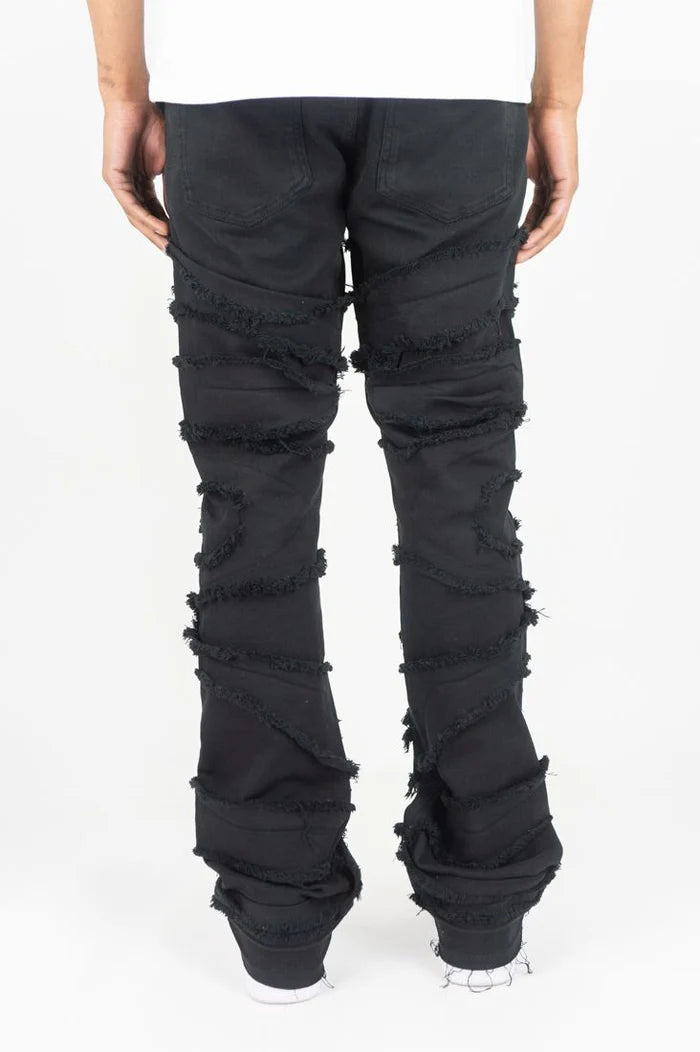 Roar Denim 'X Fray' Stacked Flare Denim (Jet Black) G52-641 - FRESH N FITTED