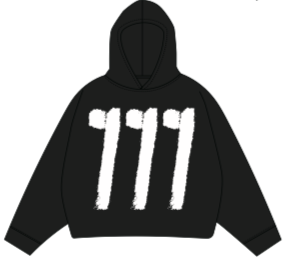 7M ‘777' Cropped Hoodie (Black)