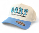 MUKA 'Goat' Snapback Hat (White/Blue) S4494 - FRESH N FITTED