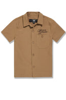Jordan Craig Kids ‘Oakland Mechanic’ Short Sleeve Button Up Shirt (Mocha) 2061K - FRESH N FITTED