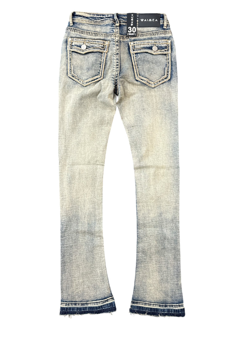 Waimea 'Ripple' Stacked Denim (Vintage Wash) M5800DA