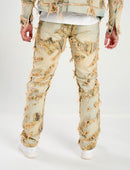 Taker 'Distressed Pattern' Slim Straight Denim (Tint) T4032