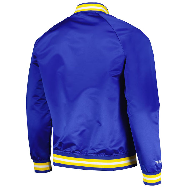 Mitchell Ness Golden State Warriors Lightweight Satin Jacket Royal SJKT6296 FRESH N FITTED