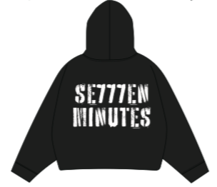 7M ‘777' Cropped Hoodie (Black)