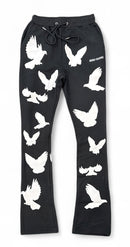 Black Pike 'Bird Gang' Stacked Sweatpants (Black) FB2531S - FRESH N FITTED