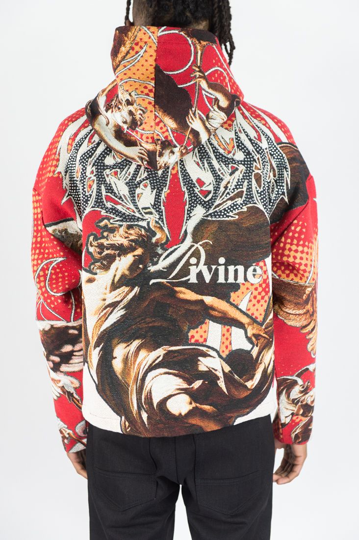 Rebel Minds 'Heaven' Rhinestone Tapestry Hoodie (Red) 152-337