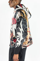 Rebel Minds 'Stay Wild' Rhinestone Tapestry Zip Up Hoodie (Black) 152-336 - FRESH N FITTED