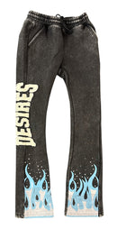 Copper Rivet 'Desires' Stacked Sweat Pants (Black) 531576 - FRESH N FITTED