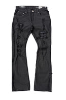 Copper Rivet 'Rip and Repair' Stacked Denim (Black) 433077 - FRESH N FITTED